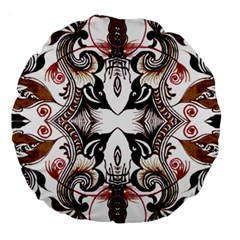 Art Traditional Batik Flower Pattern Large 18  Premium Round Cushions by BangZart