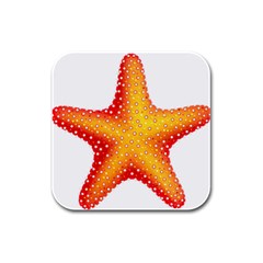 Starfish Rubber Square Coaster (4 Pack)  by BangZart