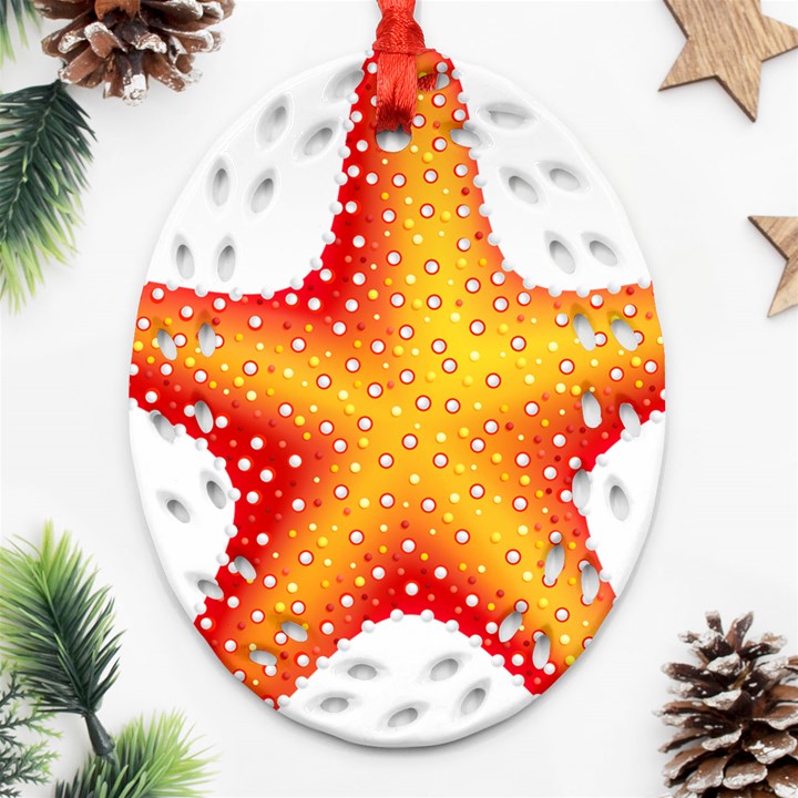 Starfish Oval Filigree Ornament (Two Sides)