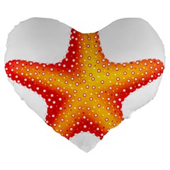 Starfish Large 19  Premium Heart Shape Cushions by BangZart