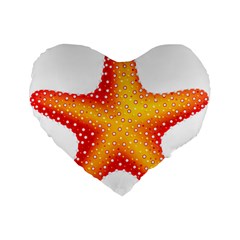 Starfish Standard 16  Premium Flano Heart Shape Cushions by BangZart