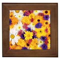 Colorful Flowers Pattern Framed Tiles by BangZart