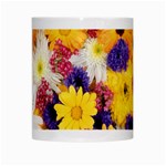 Colorful Flowers Pattern White Mugs Center