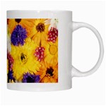 Colorful Flowers Pattern White Mugs Right