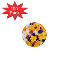 Colorful Flowers Pattern 1  Mini Magnets (100 Pack)  by BangZart