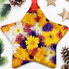 Colorful Flowers Pattern Star Ornament (two Sides) by BangZart