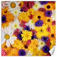 Colorful Flowers Pattern Canvas 16  X 16   by BangZart