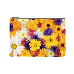 Colorful Flowers Pattern Cosmetic Bag (large) 