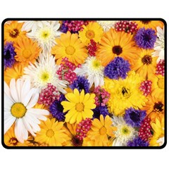 Colorful Flowers Pattern Fleece Blanket (medium)  by BangZart