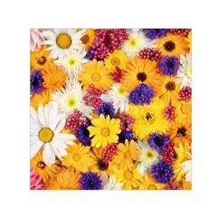 Colorful Flowers Pattern Small Satin Scarf (square) by BangZart