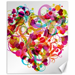 Abstract Colorful Heart Canvas 8  X 10  by BangZart