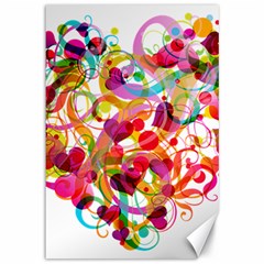 Abstract Colorful Heart Canvas 12  X 18   by BangZart