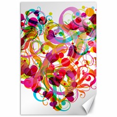 Abstract Colorful Heart Canvas 24  X 36  by BangZart