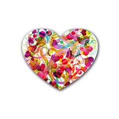 Abstract Colorful Heart Heart Coaster (4 Pack)  by BangZart