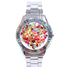 Abstract Colorful Heart Stainless Steel Analogue Watch by BangZart