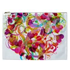 Abstract Colorful Heart Cosmetic Bag (xxl)  by BangZart