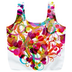 Abstract Colorful Heart Full Print Recycle Bags (l)  by BangZart