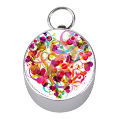 Abstract Colorful Heart Mini Silver Compasses by BangZart