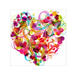 Abstract Colorful Heart Small Satin Scarf (square) by BangZart