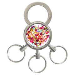 Abstract Colorful Heart 3-ring Key Chains by BangZart