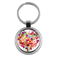 Abstract Colorful Heart Key Chains (round)  by BangZart