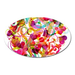 Abstract Colorful Heart Oval Magnet by BangZart