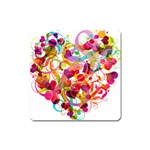 Abstract Colorful Heart Square Magnet Front