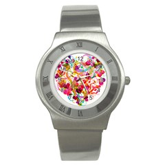 Abstract Colorful Heart Stainless Steel Watch by BangZart