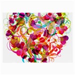 Abstract Colorful Heart Large Glasses Cloth Front