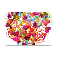 Abstract Colorful Heart Plate Mats by BangZart