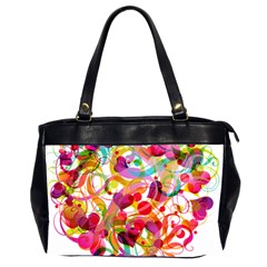 Abstract Colorful Heart Office Handbags (2 Sides)  by BangZart