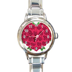 Floral Heart Round Italian Charm Watch by BangZart