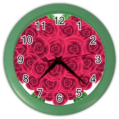 Floral Heart Color Wall Clocks by BangZart