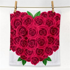 Floral Heart Face Towel by BangZart