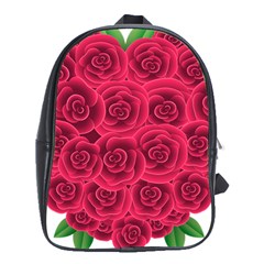 Floral Heart School Bags (xl)  by BangZart