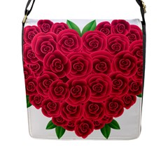 Floral Heart Flap Messenger Bag (l)  by BangZart