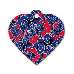 Batik Background Vector Dog Tag Heart (one Side)