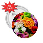 Colorful Flowers 2.25  Buttons (10 pack)  Front