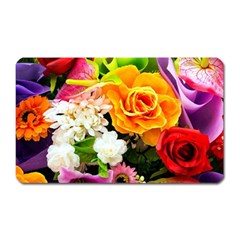 Colorful Flowers Magnet (rectangular) by BangZart