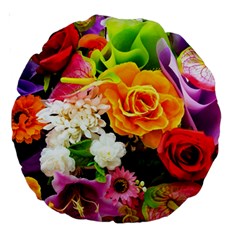 Colorful Flowers Large 18  Premium Round Cushions