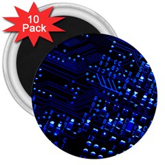 Blue Circuit Technology Image 3  Magnets (10 Pack)  by BangZart