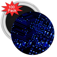 Blue Circuit Technology Image 3  Magnets (100 Pack) by BangZart