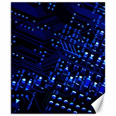 Blue Circuit Technology Image Canvas 8  X 10  by BangZart