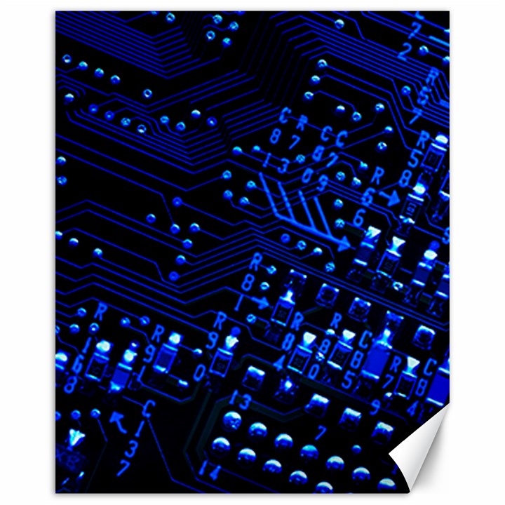 Blue Circuit Technology Image Canvas 16  x 20  