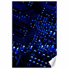 Blue Circuit Technology Image Canvas 24  X 36  by BangZart