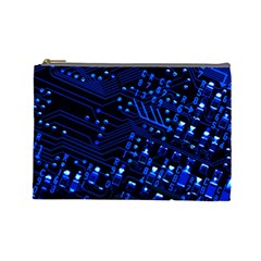 Blue Circuit Technology Image Cosmetic Bag (large) 