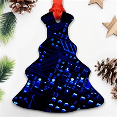 Blue Circuit Technology Image Ornament (christmas Tree)  by BangZart