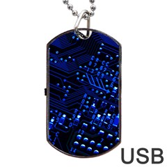 Blue Circuit Technology Image Dog Tag Usb Flash (two Sides) by BangZart