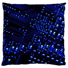 Blue Circuit Technology Image Large Cushion Case (one Side) by BangZart