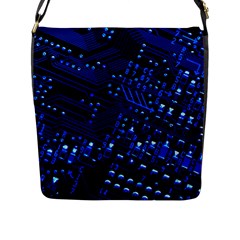 Blue Circuit Technology Image Flap Messenger Bag (l)  by BangZart